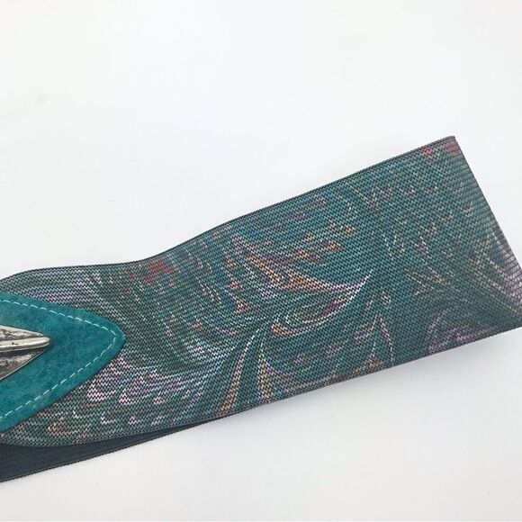 Vintage 80’s Silvertone Metal Arrow Buckle Belt - Picture 9 of 12